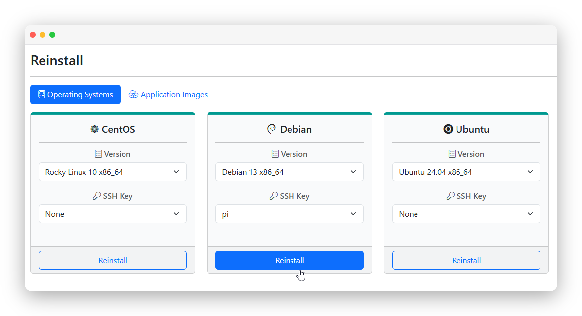 CrownPanel - Reinstall OS